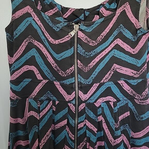 Marc By Marc Jacobs Silk Blend Chevron Pleated Dress, S - Picture 6 of 8